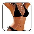 Bounzhi Rhinestone Crossover Body Chain Bra Shiny Crystal Chest Harness Bikini Body Jewelry - style: Bead-Gold