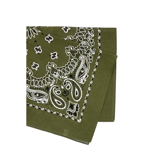 Rothco Trainmen Paisley Bandana - Standard - 22" X 22" - color: Olive Drab