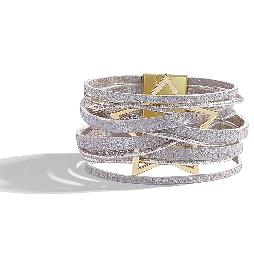Long tiantian Leather Bracelets for Women Men Heart Wrap Bracelets Western Jewelry Cowgirl Outfits Birthday Gifts for Her - color: C9:light purple leather bracelet