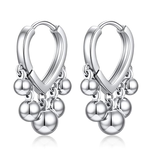 Huggie Earrings for Women 14K Gold Plated Earrings Dainty Statement Sterling Silver Cute Dangle Earring Hypoallergenic Huggie Hoop Earrings for Wome Trendy Prom Party Jewelry Gift - color: 1-silver