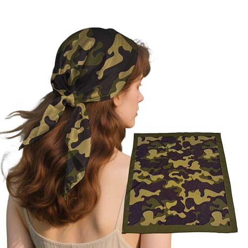 Bandana Single Pack Soft Thin 27 inch Cotton Paisley Extra Large Headwear - color: Camo