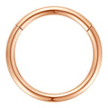 ORANGELOVE Hypoallergenic Nose Rings 20G 18G 16G 14G 12G 10G 8G 316l Surgical Steel Septum Jewelry Hinged Segment Ring Body Piercing Nose Hoop Lip Rings Nose Helix Cartilage Rook Earrings - color: Rose Gold, size: 1pc 8 Gauge 10mm