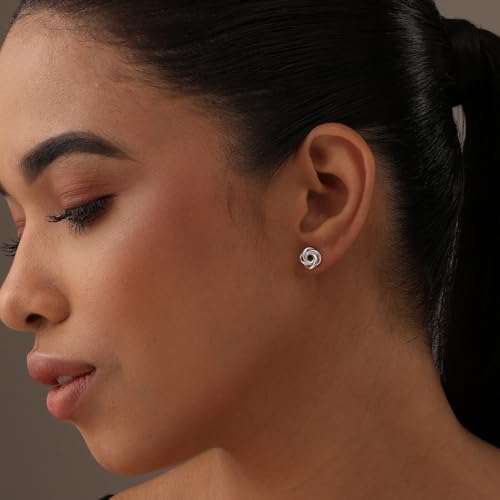 LeCalla Sterling Silver Love Knot Stud Earrings - Lightweight Italian Design Twisted Earrings for Women - color: Celtic Love Knot