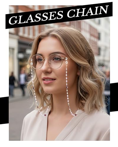 Bohemia Glasses Chain for Women - Boho Sunglasses Holders Around Neck Eyeglasses Charms for Eyewear Retainer Strap - color: Pink
