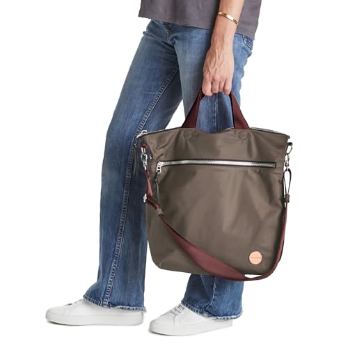 shortyLOVE Wonder Crossbody Messenger Bag - Womens Stylish Nylon Travel Handbag with 55" Adjustable Removable Strap - color: Mocha