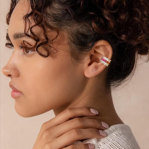 FETTERO Ear Cuff Earrings for Women Non Piercing 14K Gold Plated Ear Cuffs for Non Pierced Ears Clip on Cartilage Earring Ligthweight Fake Earrings | Single - style: Ripple Lace