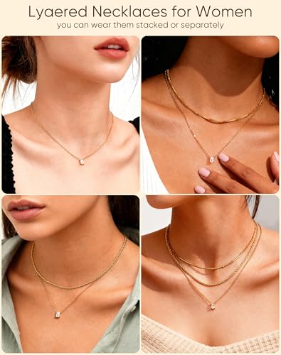 KSF Gold Lariat Necklace for Women Y Shaped Layered CZ Drop Chain | Y shaped necklace; Layered CZ detail; Long lariat style; Gift for her - color: Gold-1