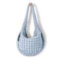 ODODOS Quilted Carryall Tote Bag for Women Crossbody Hobo Lightweight Padding Shoulder Bag - color: Light Blue