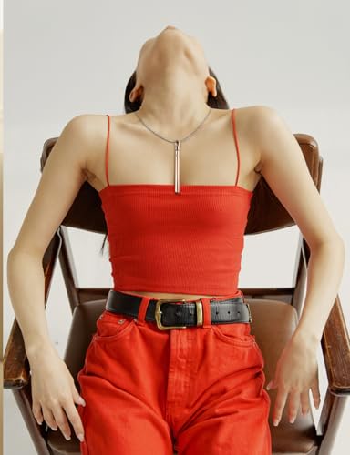 Rose Gold Necklaces for Women Long Pendant Necklace with Adjustable Chain Necklace Extender, Rechargeable Necklace Jewelry for Women Trendy