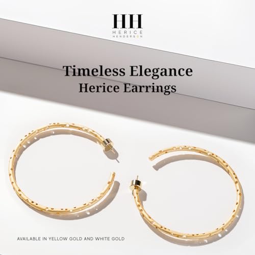 Hoop Earrings – 63.5mm Diameter, Gold Plated Brass with Matte Finish & Signature Hole Pattern, Lightweight Statement Hoops with Secure Friction Disc Backs - color: Gold, size: Large