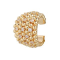 MEVECCO Ear Cuffs Non Piercing For Women 18K Gold Plated Turquiose Pearl Zircons Ear Cuff Earring Clip on Cartilage Fake Hoop Earrings Stack Jewelry Gifts - style: CZ