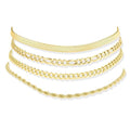 Besteel Ankle Bracelets for Women Waterproof - 14K Gold Plated Non Tarnish Layered Cuban Link Chain Rope Figaro Herringbone Anklets Set Plus Size Anklet Summer Foot Jewelry Gift Adjustable 8-12 Inch - style: 4 Pcs Gold Cuban-10+2 Inch