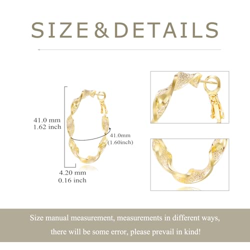 14K Gold Hoop Earrings for Women Gold Earrings for Women 14K gold Hoops Earring Jewelry Gifts - style: Twisted Spiral