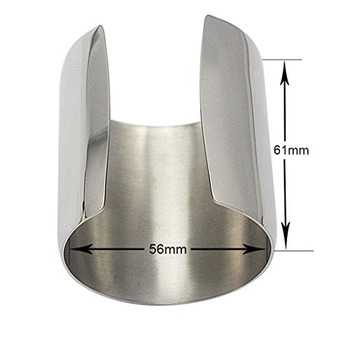 Stainless Steel Smooth Polished Open Cuff Bangle Bracelet for Women Lady Girls Gift - color: Silver