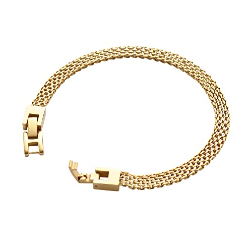 Geoffrey Beene Stainless Steel 6mm Italian Mesh Link Bracelet 8.5Inches - color: Gold
