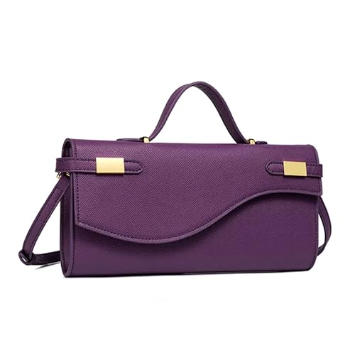 NEWBELLA Handwoven Women's Clutch Purse, Crossbody Bag with Adjustable Strap for Evening & Casual Use - color: Purple