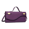 NEWBELLA Handwoven Women's Clutch Purse, Crossbody Bag with Adjustable Strap for Evening & Casual Use - color: Purple