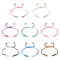 Adjustable Slider Bracelets Colorful Half Finished Bracelets Adjustable Beaded Bracelets DIY Friendship Bracelets for Women Jewelry Making Gifts Supplies - color: 8 Colors-Gradient