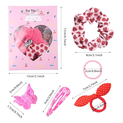 Rosvia Hair Accessories for Toddler Girls,463 Pcs Colorful Hair Ties Set with 26 Pcs Hair Clips,Cute Scrunchies,Butterfly Hair Clips,Ideal Gifts for Girl - color: Multicolor-2