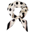 MEISEE 100% Pure Mulberry Silk Scarf 21" Square Scarf Neckerchief Headscarf Breathable Lightweight for Women Gift Packed - color: M3 Black Dot