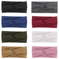 AQOKKA Elastic Knotted Headbands for Women Criss Cross Head Bands for Women's Hair Non Slip Boho Wrap Twisted Hair Accessories - color: 8 Pack Cross Ribbing Wide B