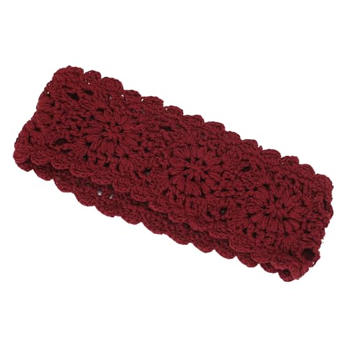 ZLYC Women Headband Handmade Crochet Knit Boho Flower Hair Bands (Crochet Burgundy) - color: Crochet Burgundy