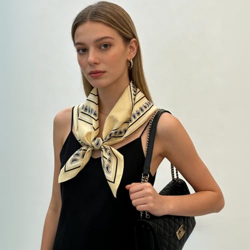 21 x 21 Inch Cotton Bandana for Women and Men,Soft Breathable Head Scarf, Multi-purpose Headband, Hair Scarf - color: Waistband Frame Yellow-un21