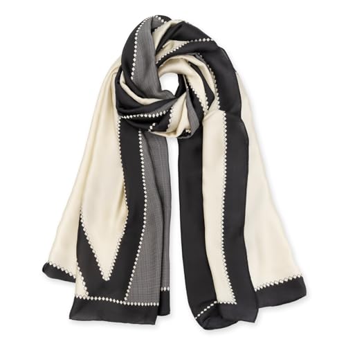 vimate 100% Large Silk Feeling Scarf-Women's Fashion Long Mulberry Silk Satin Neck Scarf Sunscreen Shawl Wrap Headscarf - color: Style 07