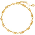 BENEIGE Women Bracelet 14K Gold Plated Paperclip Satellite Bead Ball Oval Cuba Cable Box Chain Daily Charm Layered Link Silver Bracelets Adjustable Jewelry - style: Link Pigtail