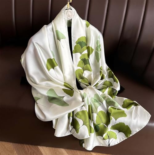 Acotavie Scarfs for Women Fashion Scarves Long Floral Pattern Scarf Headscarf Lightweight Sunscreen Shawls - color: Light Green