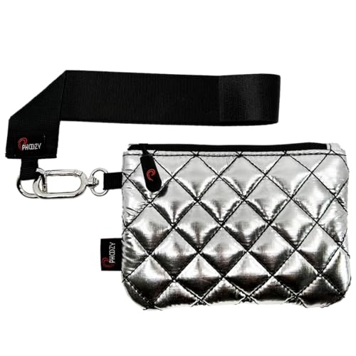 PHOOZY Floating Wristlet Wallet for Women with Keychain - NASA-Engineered Capsule That Floats in Water for Easy Recovery - Splash-Resistant Pouch for Keys Cards and Cash - Silver