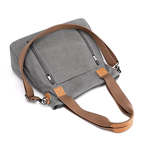 Canvas Handbag Multi-Color Striped Lattice Cross Body Shoulder Purse Bag Tote-Handbag for Women | Striped - style: Multi Color Grey