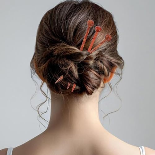 12 PCS Wooden Hair Sticks, Boho Vintage Japanese Chinese Hairpin Decorative Hanfu Pins Bun Holders Hair Chopsticks for Women Girls Chignon Bun Updo Hairstyle Accessories