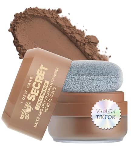 I DEW CARE Tap Secret Mattifying Dry Shampoo Powder - Hydrating Dry Scalp Shampoo for Oily Hair with Biotin & Black Ginseng - Travel Size & Vegan-Friendly Korean Hair Care 0.24oz (Light Brown V2) - color: Light Brown, size: 0.24 Ounce (Pack of 1)
