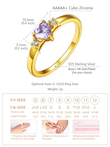 Custom4U Personalized 1-4 Birthstone Rings for Women Promise Rings for Her Sterling Silver Mothers Ring Customized Cubic Zirconia Stones Wedding/Valentine's Day/Mother's Day Jewelry Gift for Mom Wife - color: A-1 Name-Gold
