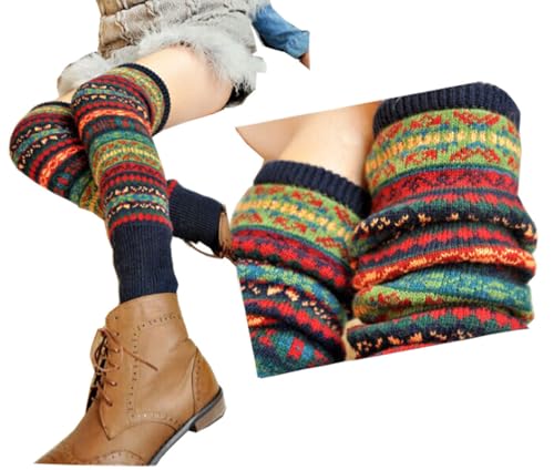 Leg Warmers for Women Long Wool Boot Warmer Thick Warm Leg Warmers for Winter - color: 4pairs