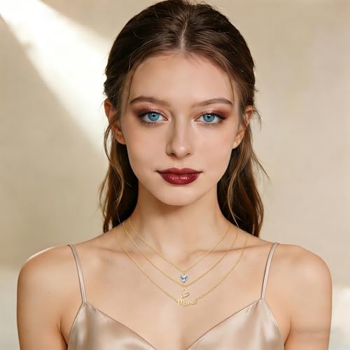 14K Gold Plated Necklace Gold Necklaces for Women Diamond Pendant Dainty Choker Layered Necklaces for Women Jewelry Set Gifts for Women Trendy Sister Mom Wife Womens Her Friend Party - style: 1007