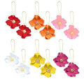 Dreuyet 6 Pairs Boho Daisy Flower Long Petal Drop Dangle Earrings for Women Bohemian Matte Floral Layered Tiered Chic Statement Earrings Wedding Spring Flower Jewelry - style: Colorful