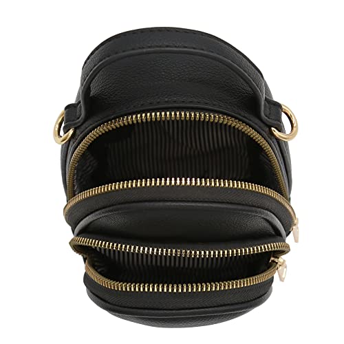FashionPuzzle Two Compartment Mini Crossbody Bag | Two Compartment - color: Black