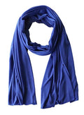 vabovin Head Wraps for Black Women Stretch Jersey Knit Turban Headwrap Solid Color Headscarf Headband Shawl - color: 12- Blue