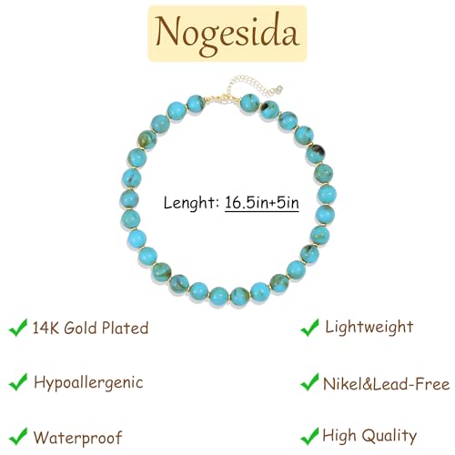 Colorful Beaded Necklace for Women Chunky Resin Beads Choker Necklaces Boho Statement Necklace Summer Vacation Y2K Jewelry - color: Turquoise