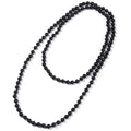 Beaded Necklace Hand Knotted for Woman - color: Black Agate