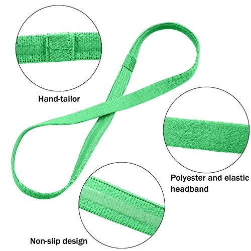Duufin 20 Pieces Sport Headbands, Thin Non Slip Headband for Women and Girls, Elastic Headbands for Workout, Running, Yoga, Volleyball, Basketball, 1 cm Wide, 42 cm Circumference, 20 Colors - color: Light Color