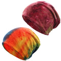 Women's Slouchy Beanie Cap Chemo Headwear Hats Scarf - color: H - Wine Yellow