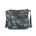 Angelkiss Small Womens Crossbody Bag Leather Shoulder Purse for Women Hobo Bag with Adjustable Shoulder Strap - color: Black/Grey