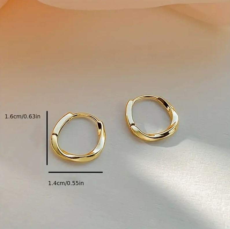 QueenBee 925 Sterling Silver & Gold-Plated Twisted Small Hoop Earrings – Hypoallergenic, Minimalist, Lightweight Jewelry for Women – Classic Everyday Hoops - color: Small Gold Hoop
