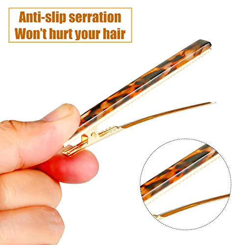 Cobahom Tortoise Shell Leopard Duckbill Acrylic Hair Clips and Barrettes for Women Girls, Thick or Thin Hair, Halloween - color: 6 Pcs Multicolor Clips