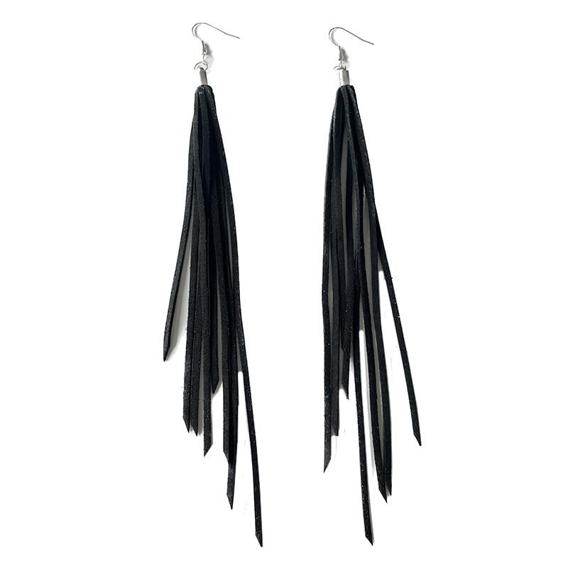 Boho Tassel Fringe Earrings for Women Western Fringe Leather Drop Dangle Earrings Ethnic Dangling Long Tassel Earrings Elegant Thread Feather Jewelry Gifts - style: style 3