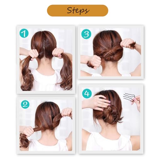 10 Pieces Hair Side Combs Metal Fork Clip French Twist Comb Updo Stick, U-Shape Teeth Styling Tools Messy Bun Maker Vintage Hairstyle Hair Pins Hair Accessories (muticolor)