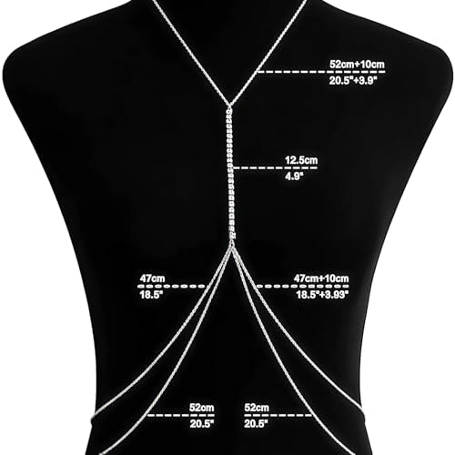 14k Gold Plated Cross Waist Body Chain for Women, Sexy Bra Body Chains & Belly Chain, Waist Beach Jewelry for Vacation Accessories - style: Row of diamonds - silver